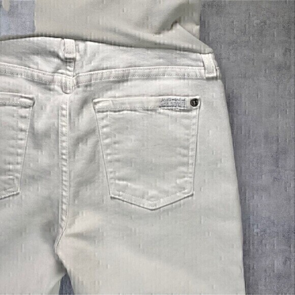7 For All Mankind Maternity Jeans Womens 26 Skinny Ankle White stretch Pants - Picture 12 of 13